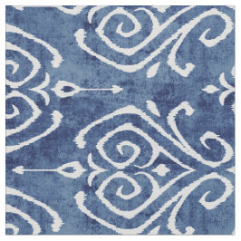 Tecido padrões tribais de ikat azul-rústico