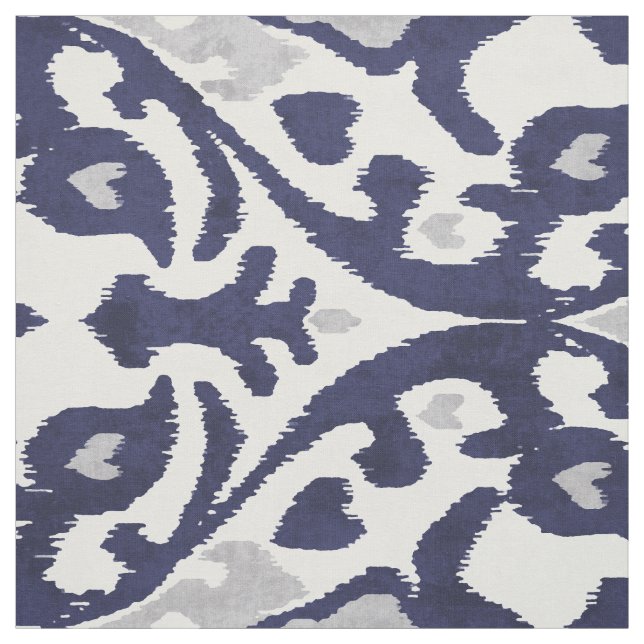 Tecido Padrões tribais ikat de cinza azul Chic indigo (Modelo)