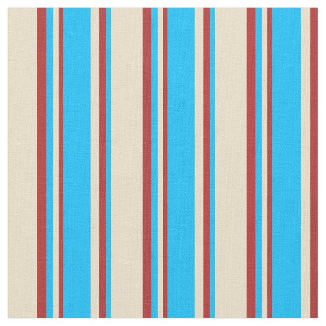 Tecido Padrões vermelho e azul de cor castanha (Detalhe)