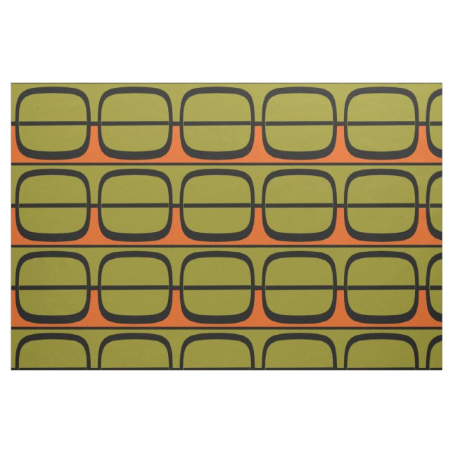 Tecido Painéis Retro Grandes Pretos (Fat Quarter)