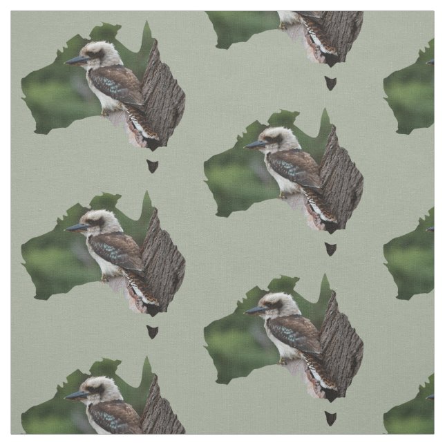 Tecido País da Austrália traça Kookaburra em árvore (Modelo)