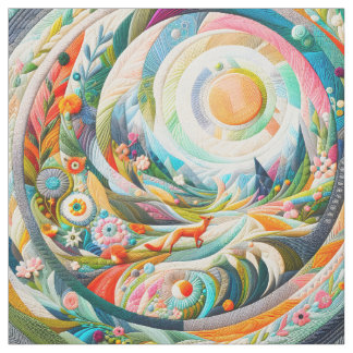 Tecido Paisagem de Primavera do Bordado de Faux de Arte M