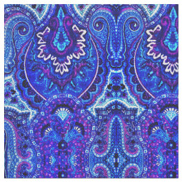 Tecido Paisley em azul