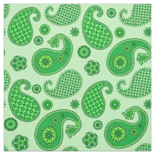 Tecido Paisley Pattern, Limão e Emerald Green