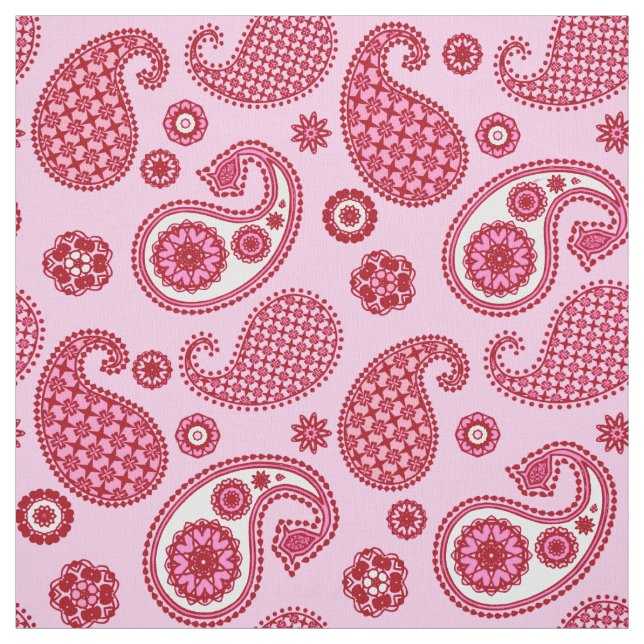 Tecido Paisley Pattern, Peppermint Rosa e Branco (Modelo)
