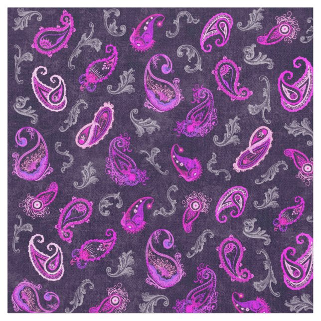 Tecido Paisley Roxo Vintage (Detalhe)