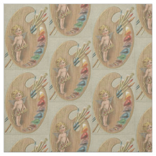 Tecido Paleta de Pincel de Pintura de Cherub Cupid