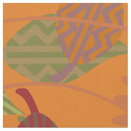 Tecido Paleta Floral Laranja Brilhante