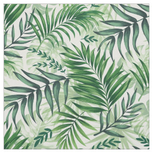 Tecido Palm Tropical Verde e Folhas de Monstera