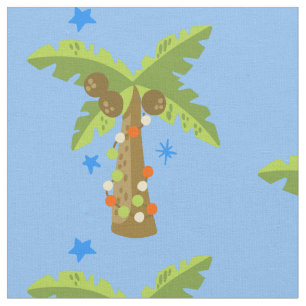 Tecido palmeira de julho do Natal tropical no verão