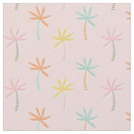 Tecido Palmeiras bonitas sobre fundo de rosa claro