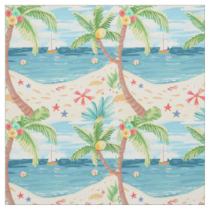Tecido Palmeiras Tropicais & Verão Oceânico
