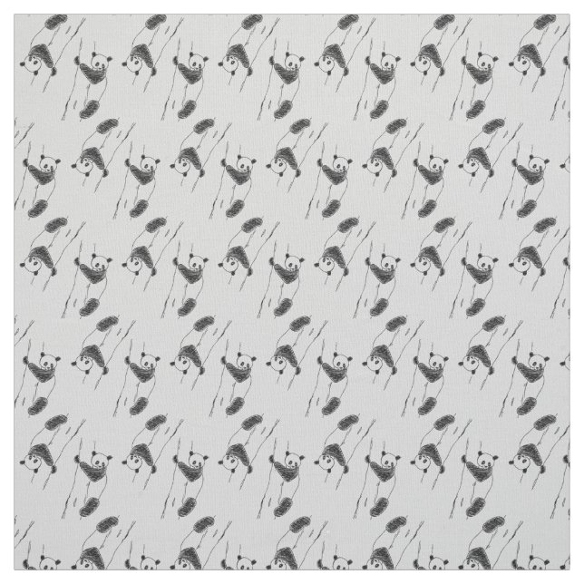 Tecido Panda Bear Sketch Patterch (Modelo)