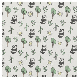Tecido Panda Bears & Bamboo Patterno