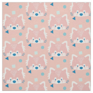 Tecido Panda Vermelha Padrão Moderno Rosa