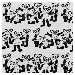 Tecido pandas preto e branco brincalhão