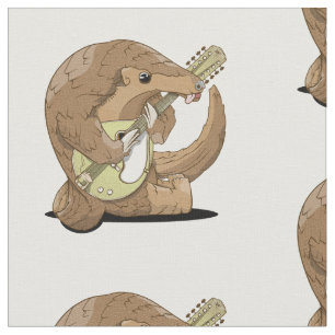 Tecido Pangolin tocando um mandolim