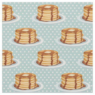 Tecido Panquecas com Xarope de Maple e Padrão Polkadot