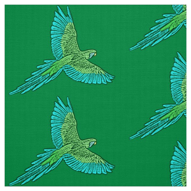 Tecido Papagaio a Voo, Jade Green e Turquoise (Modelo)