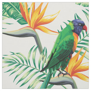 Tecido Papagaio e flores