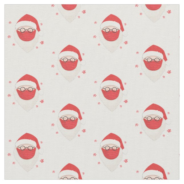 Tecido Papai Noel com máscara médica (Detalhe)