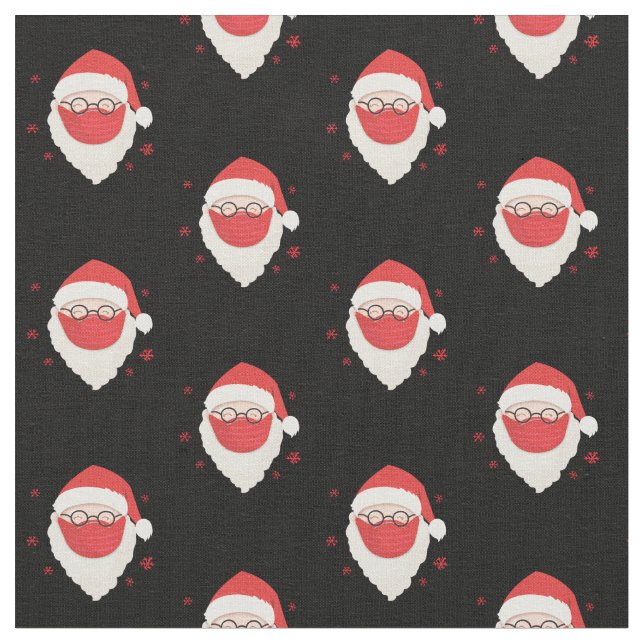 Tecido Papai Noel com máscara médica (Detalhe)