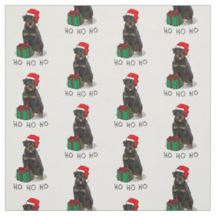 Tecido Papai Noel de Natal Que Rottweiler Cachorro Engraç