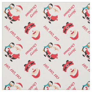 Tecido Papai Noel e Natal personalizado pinguim