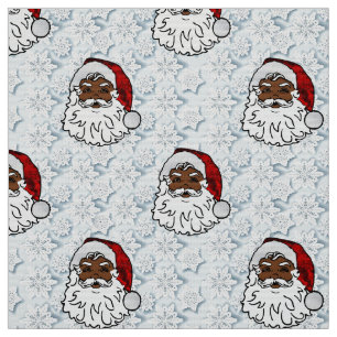 Tecido papai noel negro africano flocos de neve