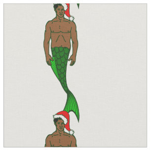 Tecido papai noel negro africano merman, sereia
