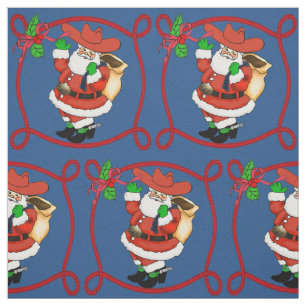 Tecido Papai noel ocidental do vaqueiro do Natal