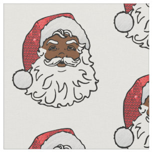 Tecido Papai Noel preto sequined