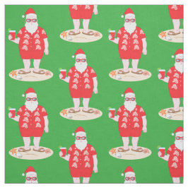 Tecido Papai Noel tropical