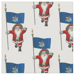 Tecido Papai Noel Vem Ao Maine