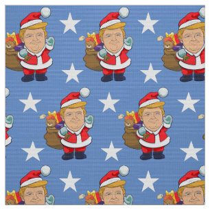 Tecido Papais noeis animados do presidente Donald Trump  