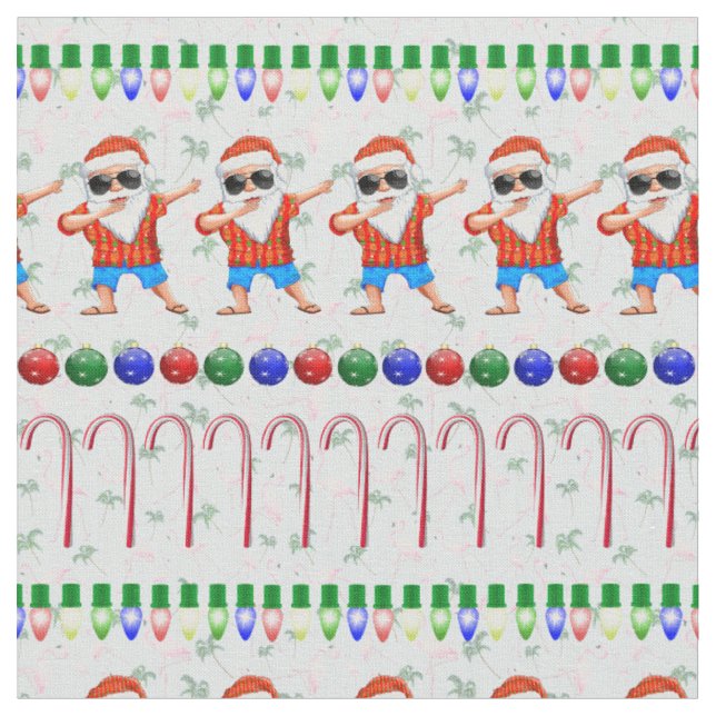 Tecido Papais noeis de Dabbing no Natal (Detalhe)