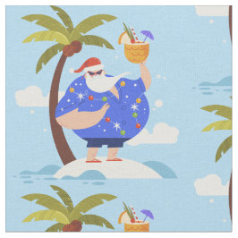 Tecido papais noeis de férias de natal de verão na praia