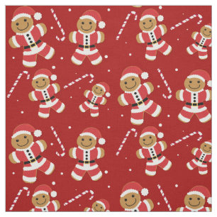 Tecido Papais noeis de gengibre bonito Natal