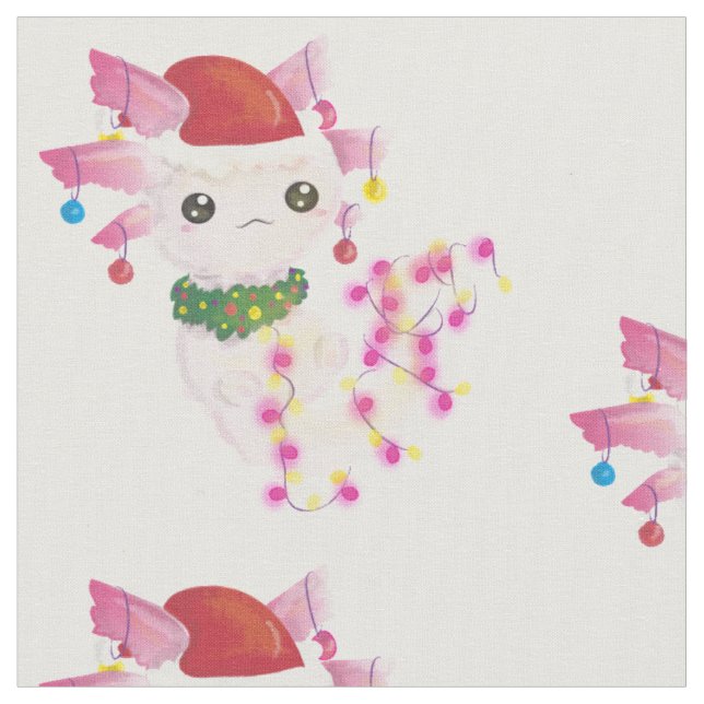 Tecido papais noeis de natal axolotl (Detalhe)
