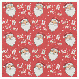 Tecido Papais noeis de Natal bonitos Ho Ho Red White