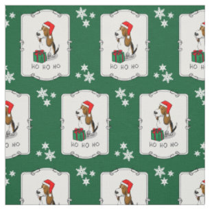 Tecido Papais noeis de Natal Cesto (tricolor 1)