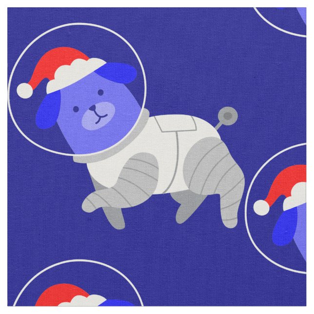 Tecido papais noeis de natal feios de cão astronauta (Detalhe)