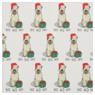 Tecido Papais noeis De Natal Rochados Terrier (batidos em