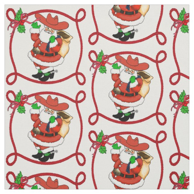 Tecido Papais noeis de vaqueiro do Natal Ocidental (Modelo)