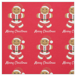 Tecido Papais noeis Gingercake Man Feliz Natal