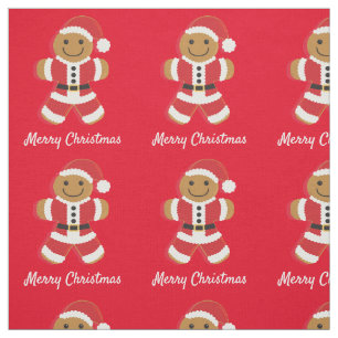 Tecido Papais noeis Gingercake Man Feliz Natal