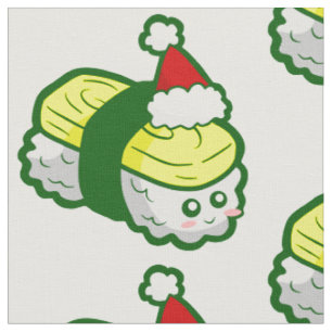Tecido papais noeis sushi de tamago de natal do kawaii