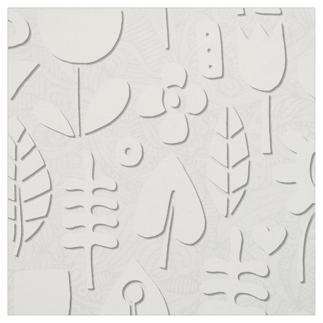 Tecido papel cortado flores brancas prateadas (Modelo)