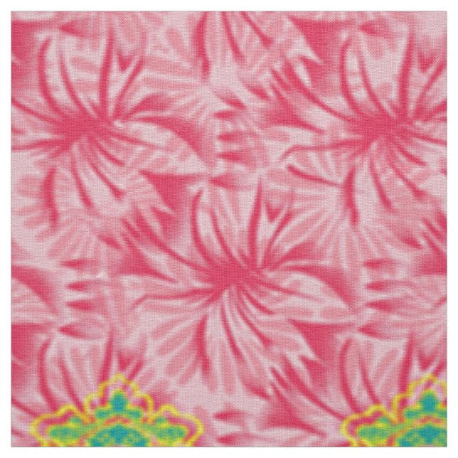 Tecido Papel de parede flexível rosa. Têxtil Étnico Boho (Modelo)