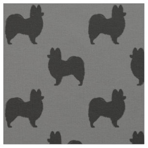 Tecido Papillon Dog Breed Silhouettes
